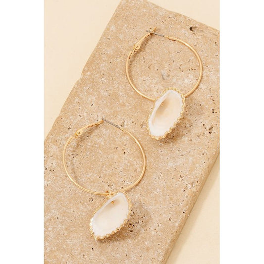 Clam Shell Hoop Earrings