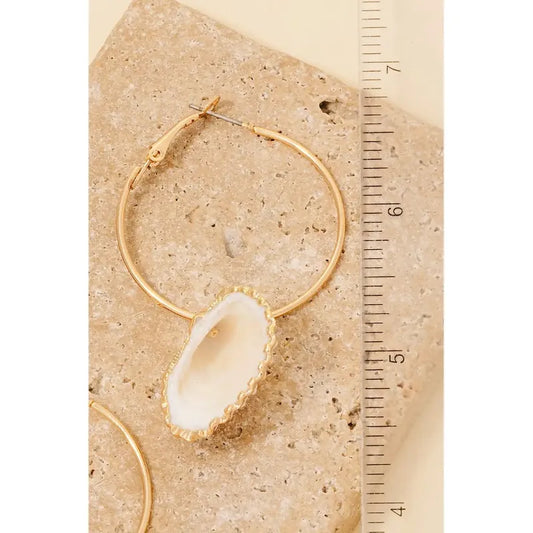 Clam Shell Hoop Earrings